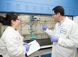 Zwei Laboranten im Forschungs- und Entwicklungszentrum für Silicone in den USA (Foto)